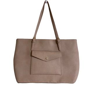 Madison West Dusty Pink Faux Leather Shoulder Tote Bag